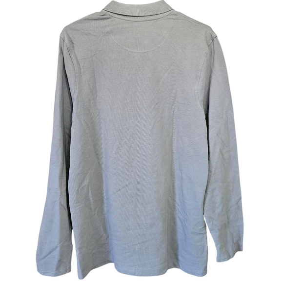Men's Vustra Driftwood Polo Size L Long Sleeve Casual NWT 100% Organic Cotton - Picture 7 of 8